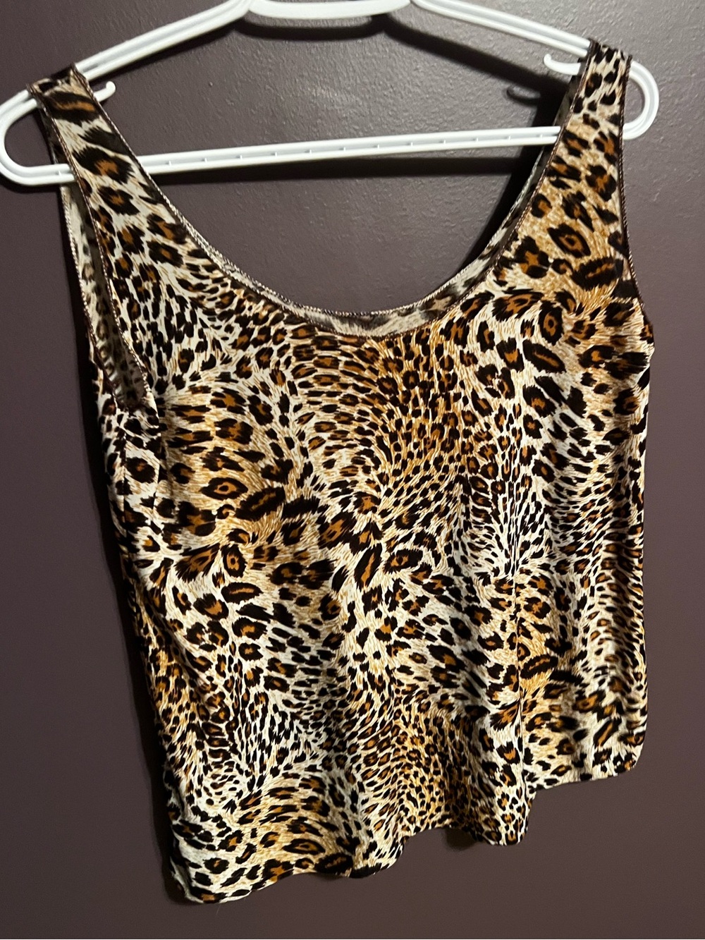 Leopard Print Sleeveless Tank Top - Brown/Black